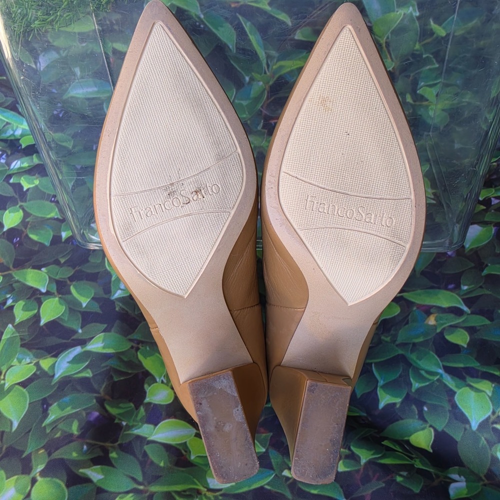 Franco Sarto Venture Booties Womens 6.5 Tan Leather Pointed Toe Western - Picture 9 of 16